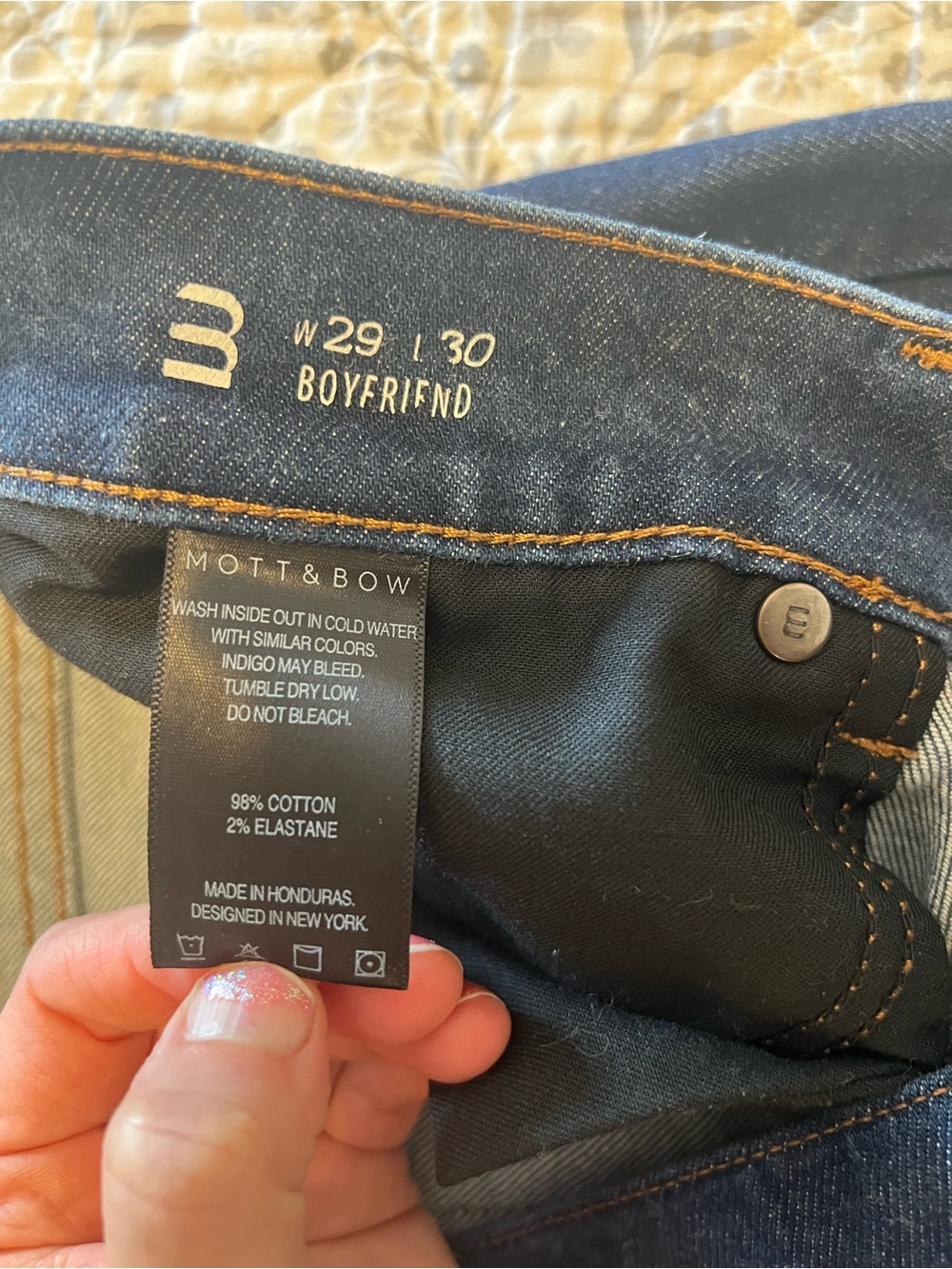 Mott & Bow Boyfriend Jeans Dark Wash Stretch Denim Women’s 29 W29 L30 - Picture 4 of 5
